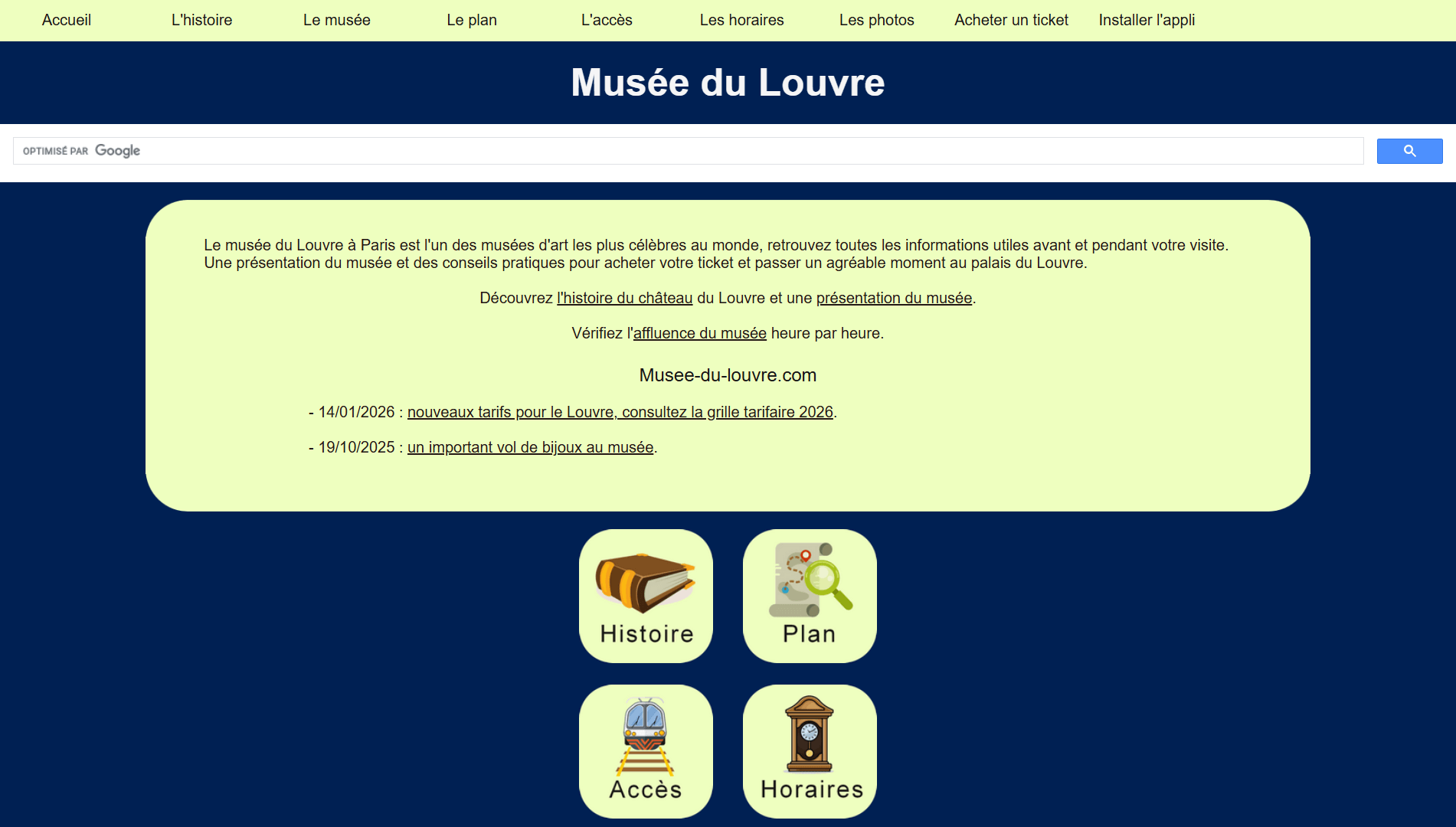 Les oeuvres du musée du Louvre